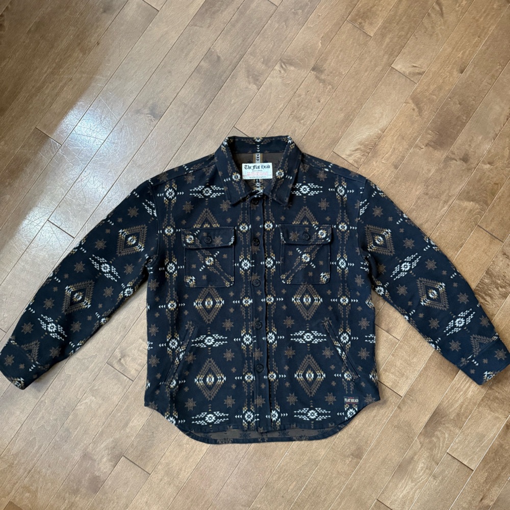 BNWT JAPANESE Black Patterned Button-Up Shirt